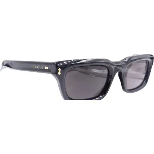Gucci Rectangular Shiny Black Gray Men Sunglasses GG1524S 001 51