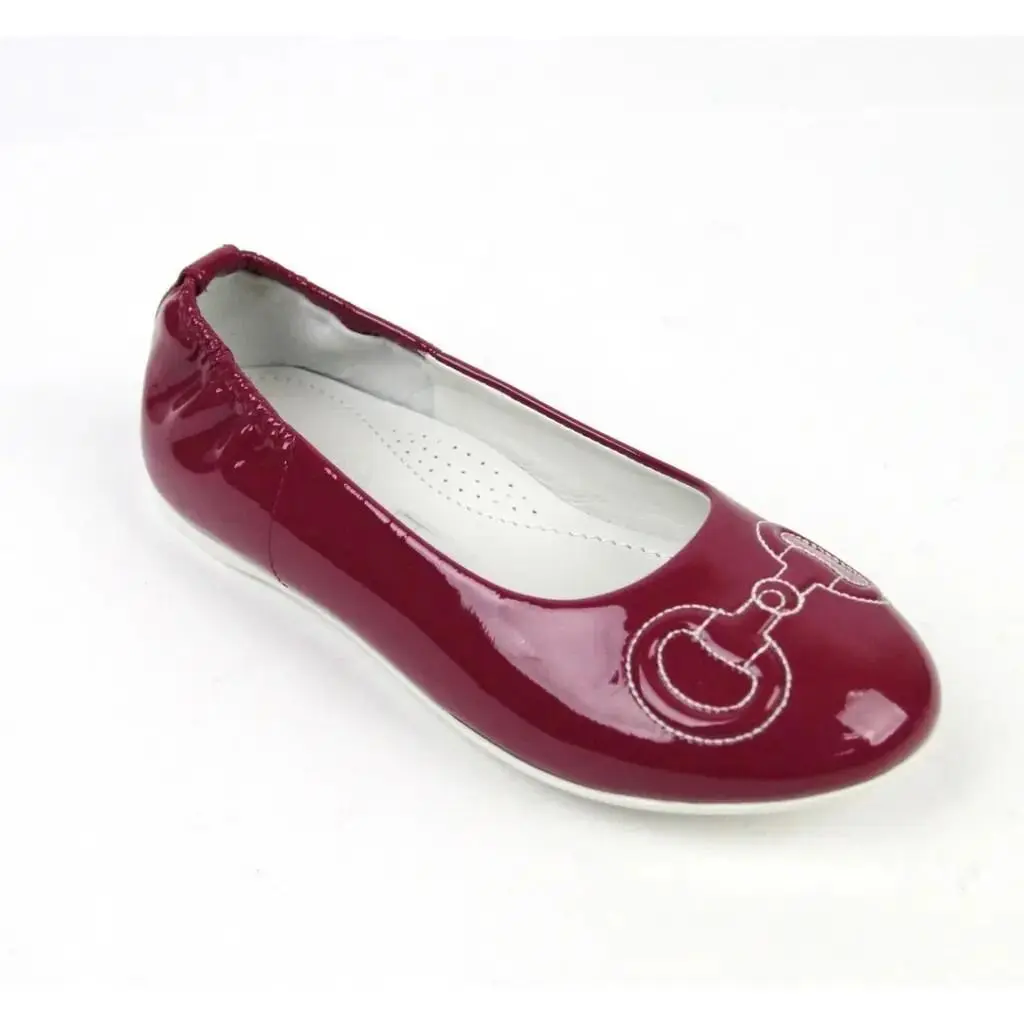 Gucci Kids Magenta Patent Leather Horsebit Stitch Ballet Flat 31/US 13 297467