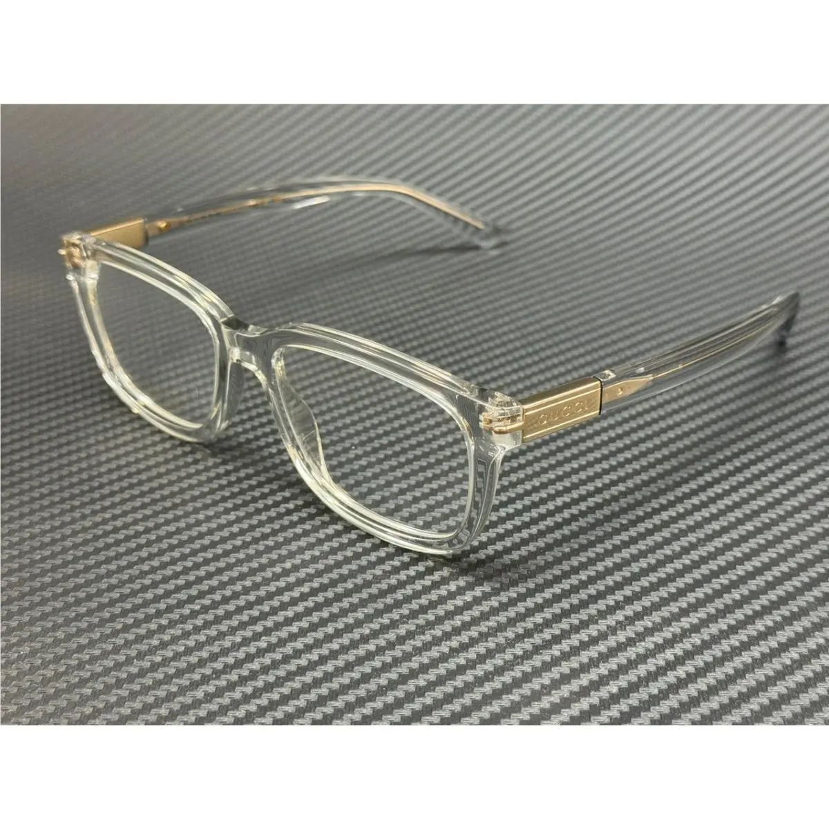 GG1776O 003 Grey Transparent Men`s 54 mm Eyeglasses by Gucci