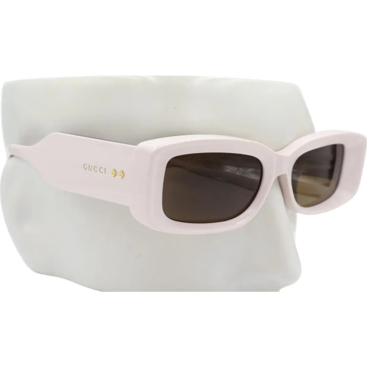 Gucci Rectangular Ivory Brown Women Sunglasses GG1528S 003 53