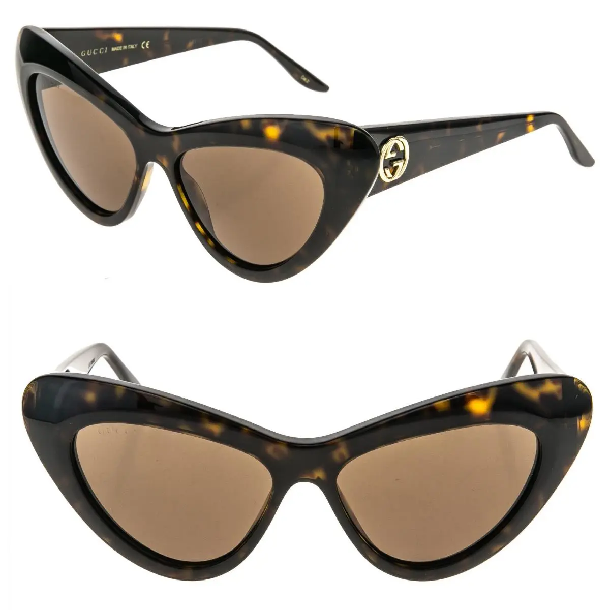 Gucci Gg0895s 0895 Havana Brown Cat Eye Runway 002 Fashion Chunky Sunglasses