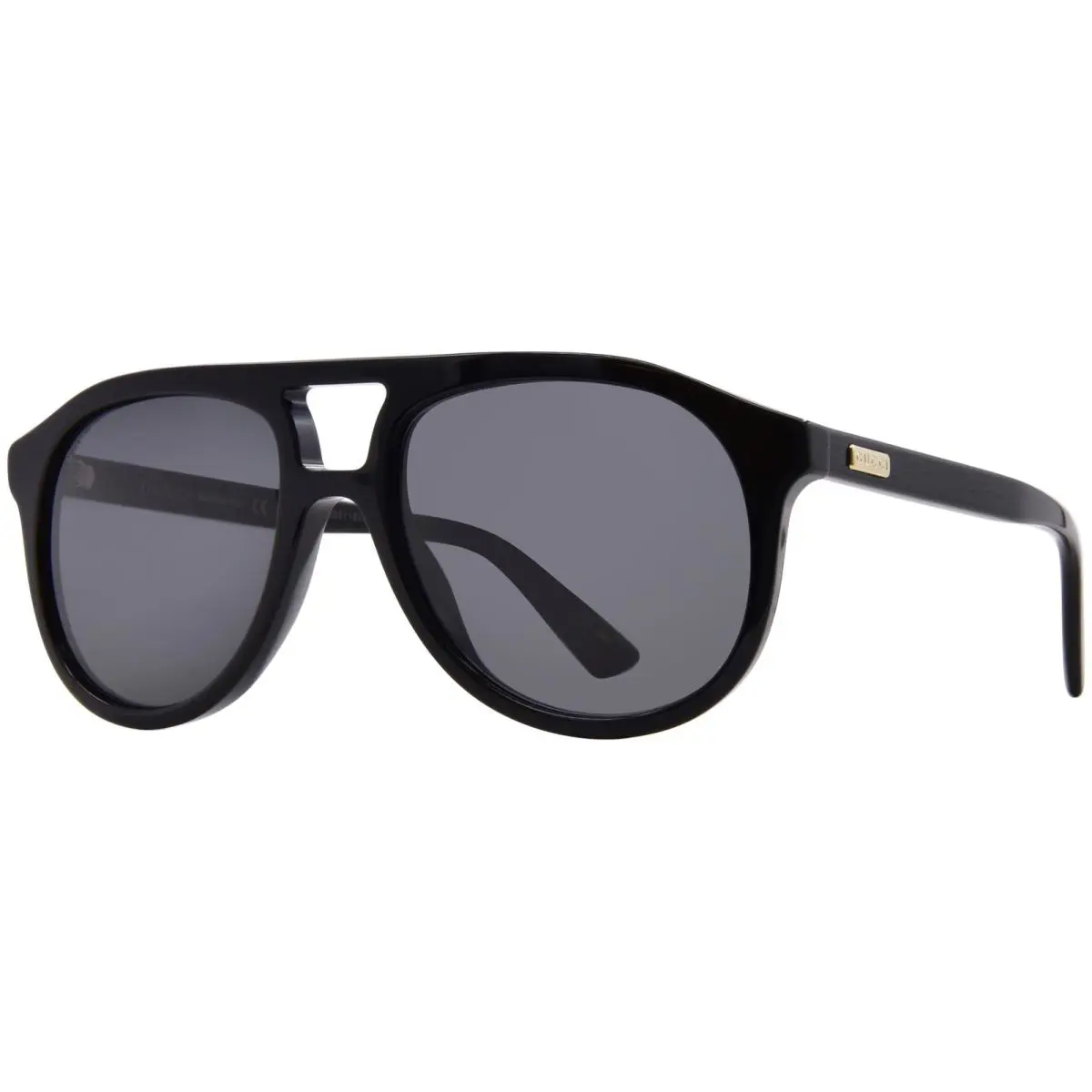 Gucci GG1320S 004 Sunglasses Men`s Shiny Black/grey Pilot 54mm - Frame: Black, Lens: Gray