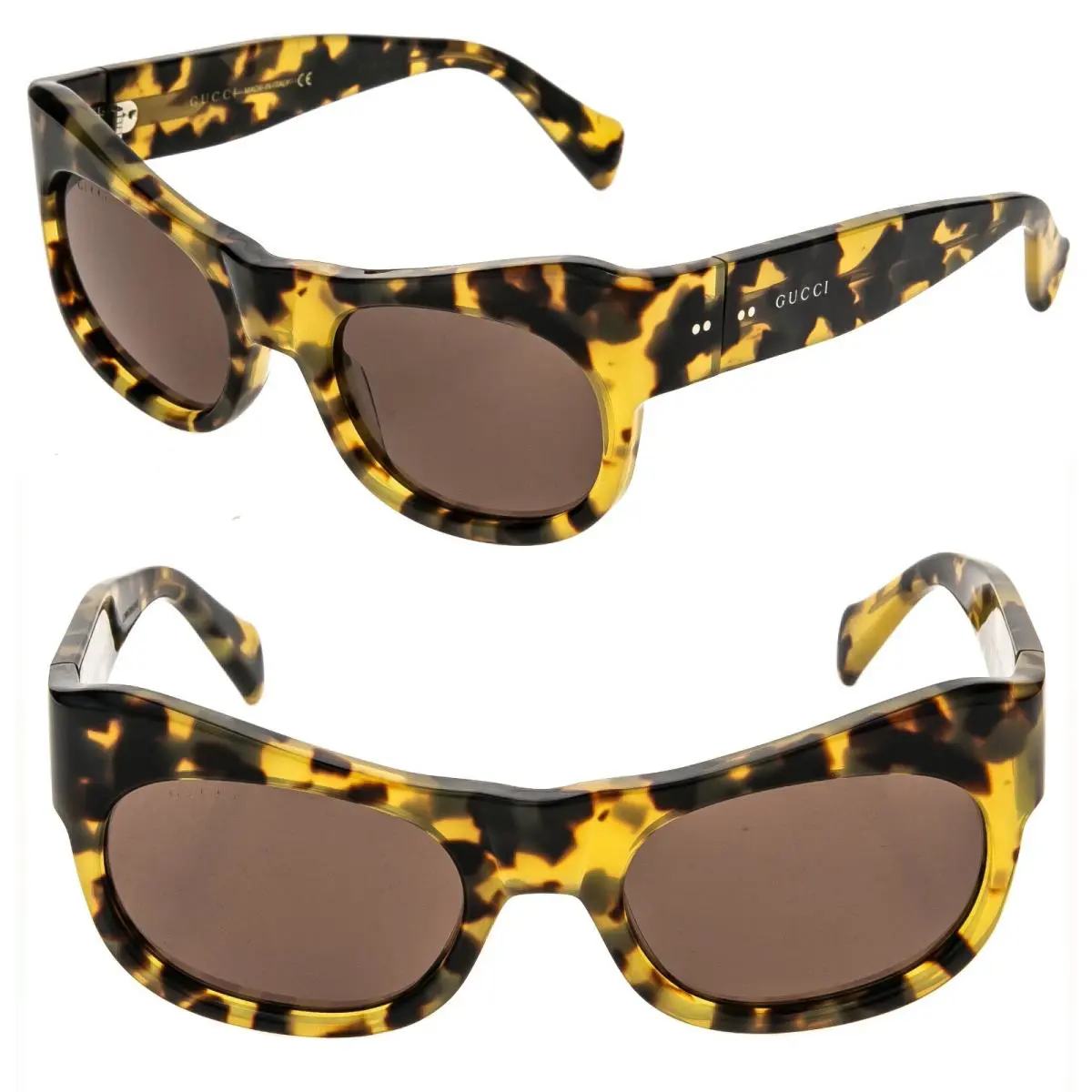 Gucci Gg0870s 0870 Havana Brown Designer Runway Unisex 003 Fashion Sunglasses