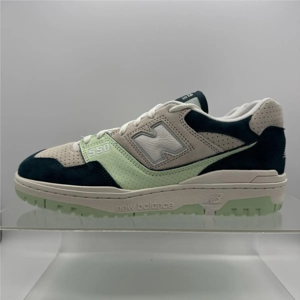 Men’s New Balance 550 Clay Ash Melon Water Green Gray BB550FLV Size 10