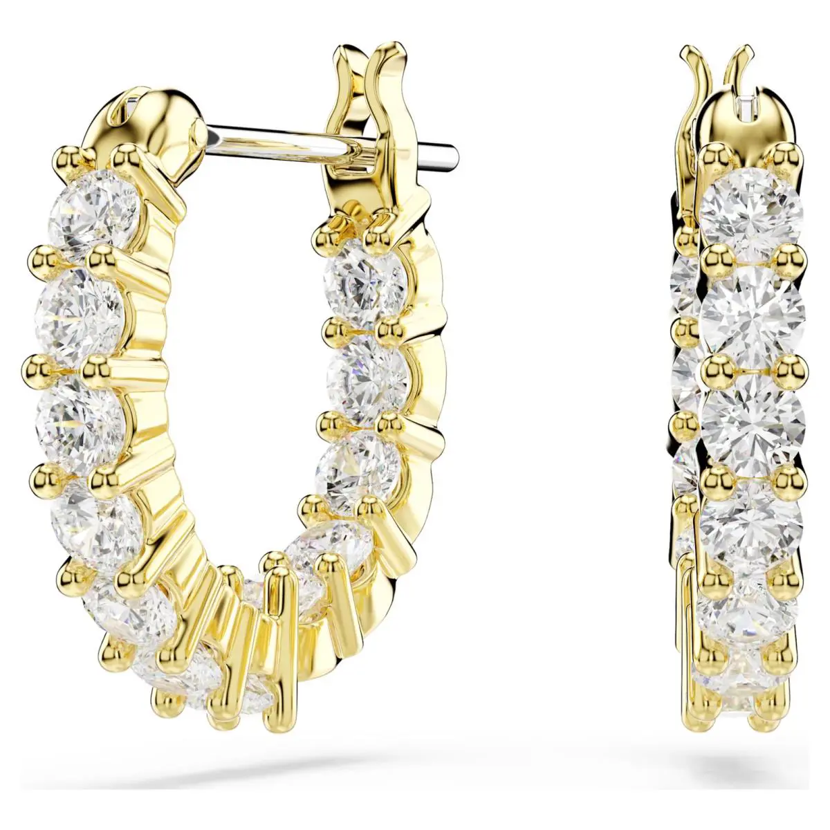 Swarovski Matrix Vittore Hoop Earrings Round Cut White Gold-tone Plated - White