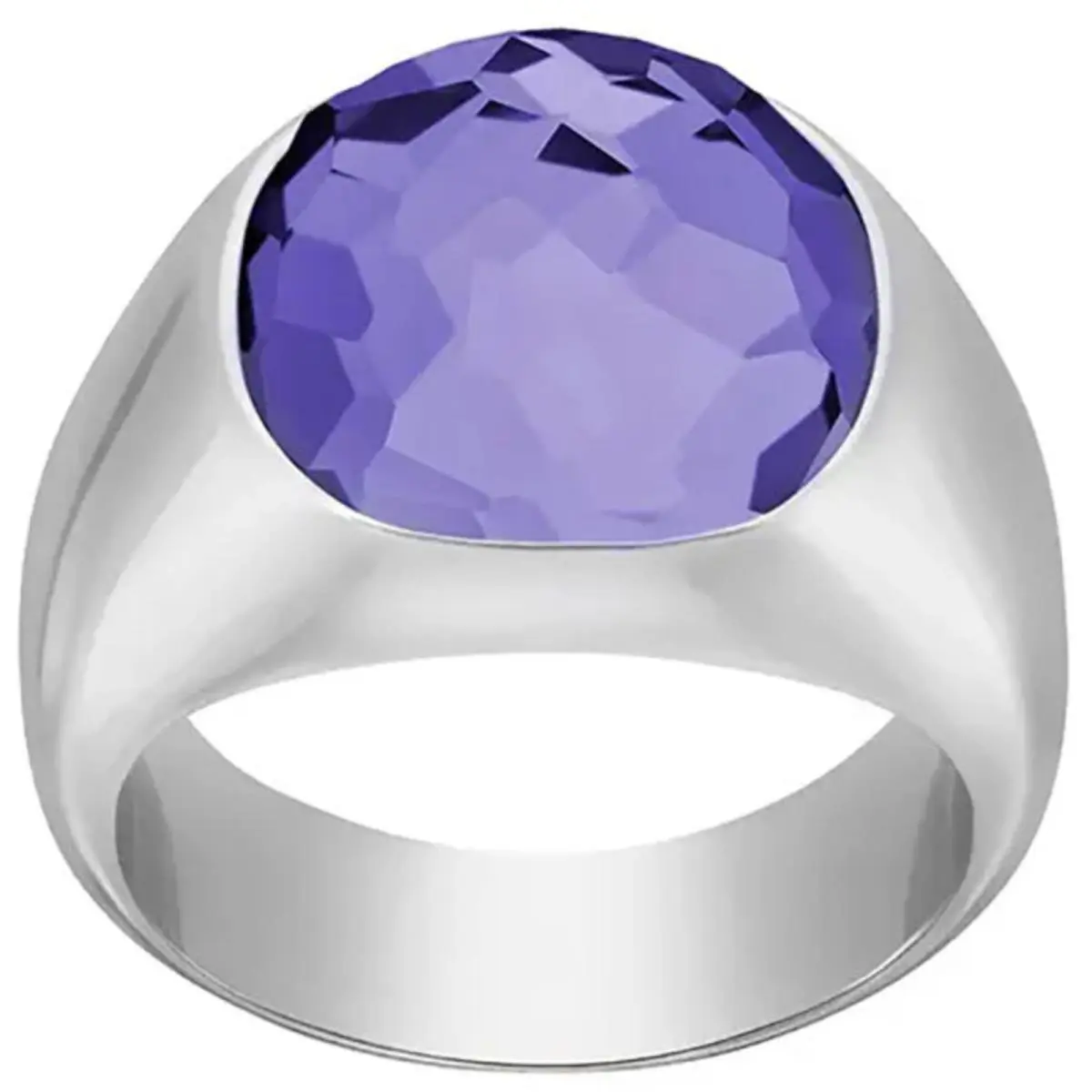 Swarovski Women`s Ring Dot Rhodium Plated with Purple Crystal Size 7 5158366