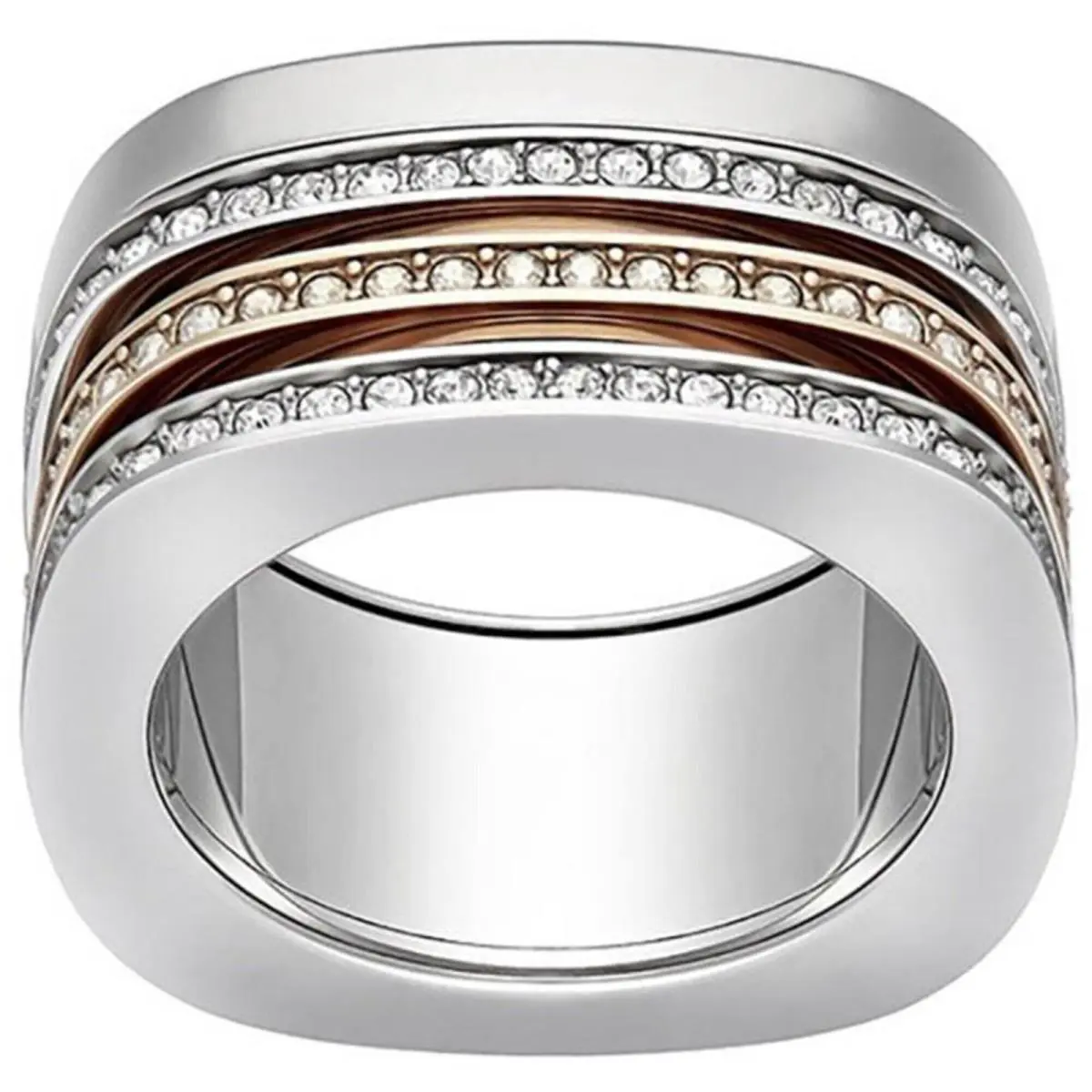 Women`s Ring Vio Two Tone Rhodium and Rose Gold Plated Size 8 5184229 by Swarovski