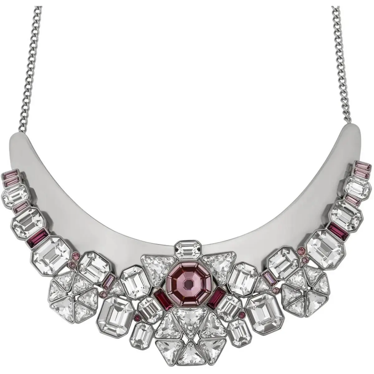 Women`s Necklace Diana Palladium Plated with Multi-stone Bib 5141353 by Swarovski