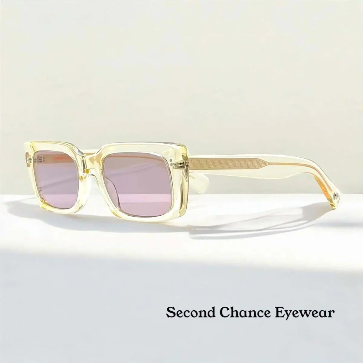 Garrett Leight GL3030 PG Clear/gold Sunglasses=full Kit-mauve Tinted Lenses=bnib