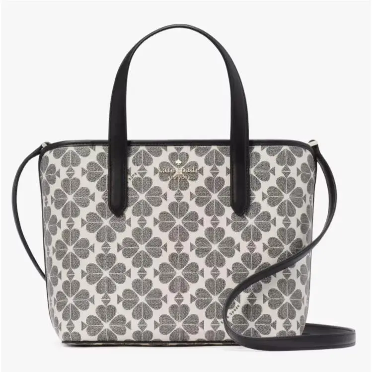 Kate Spade Small Tote Bag Spade Flower Gray / Ivory Purse KH425 Retail