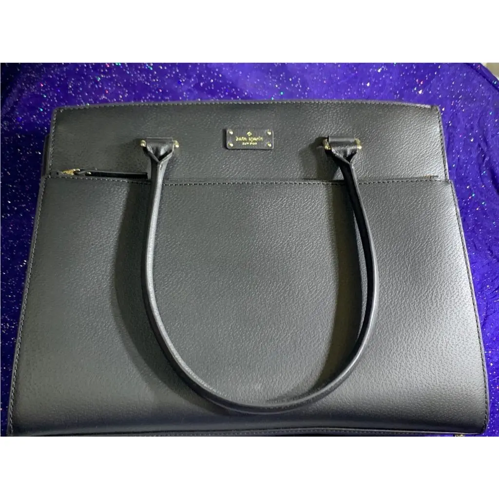 Women Kate Spade Maeve Shoulder Handbag Black Leather W/ Outside Pocket