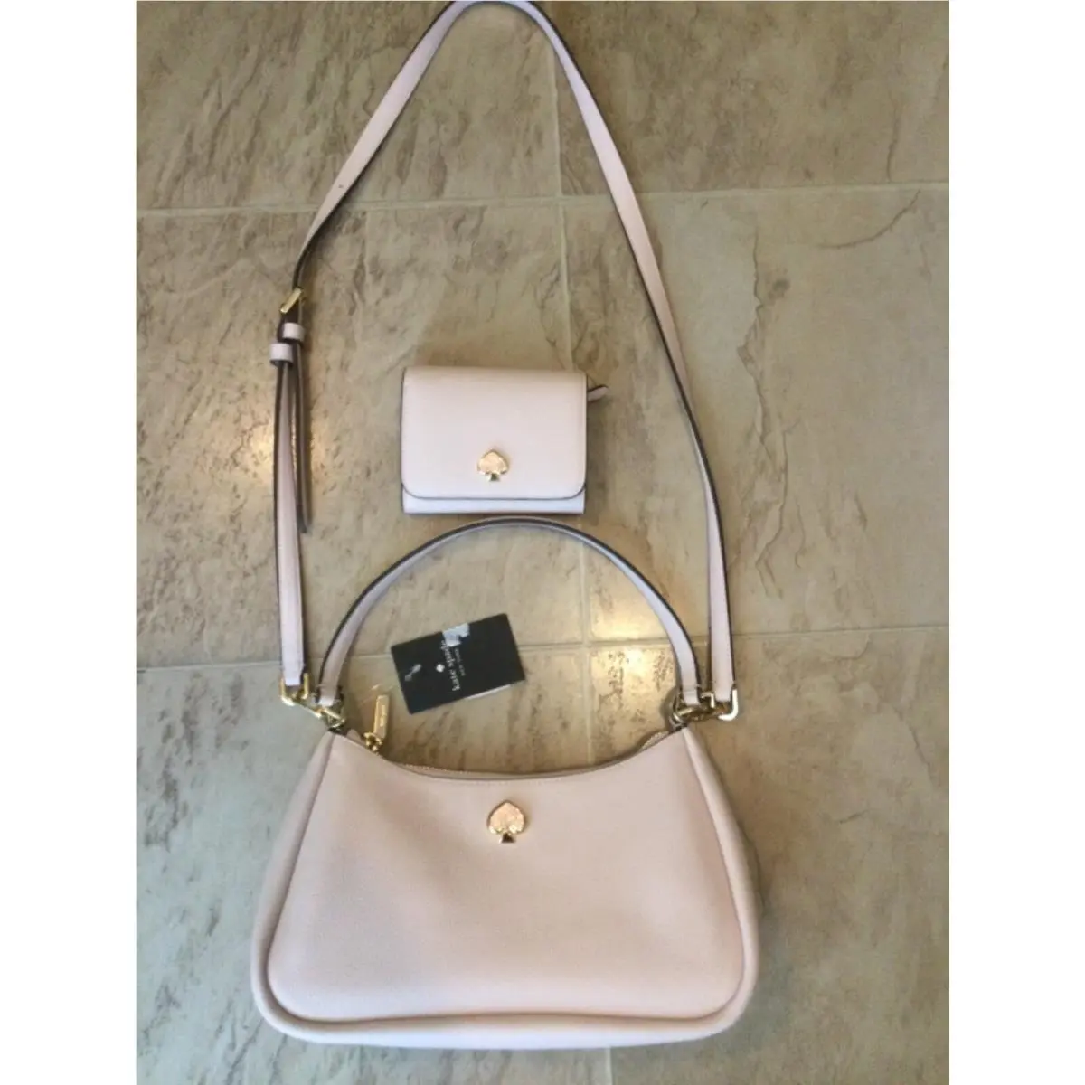 Kate Spade Pink Kayla Embellished Crossbody Purse + Wallet Set