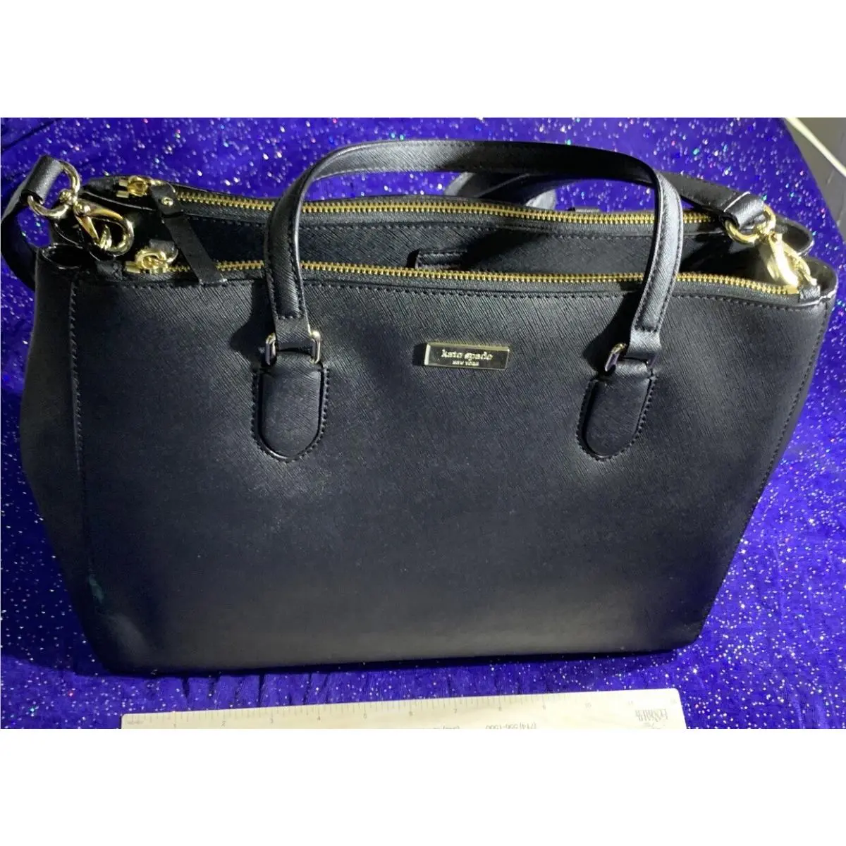 Kate Spade Black Leather Hand Bag 1 Rated Purse 2YR IN A Row