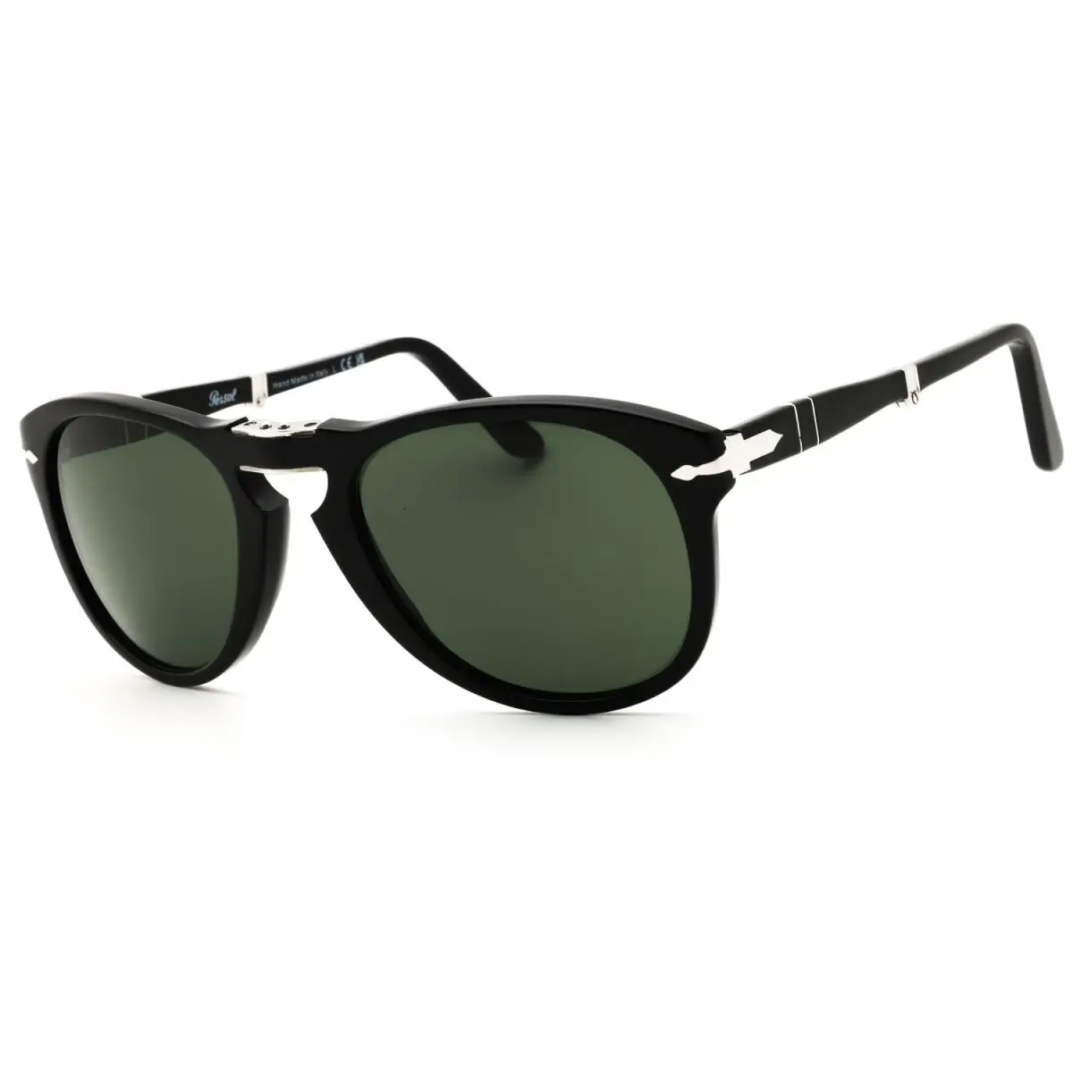 Persol PO0714 95 31 Black Green Pilot Men`s Folding Sunglasses 54 mm - Frame: Black, Lens: Gray