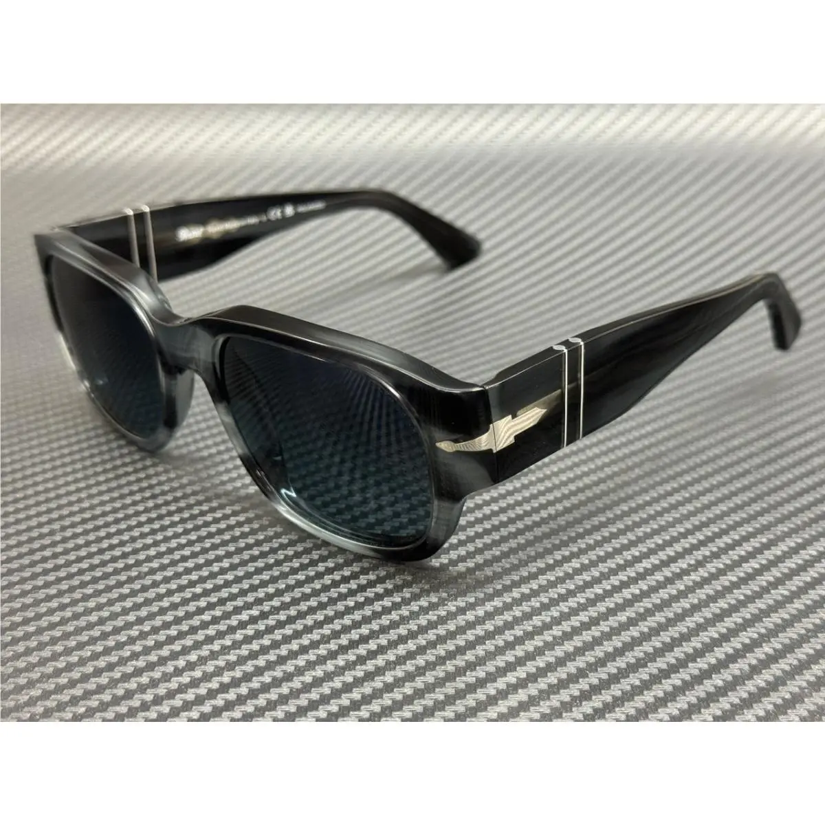 Persol PO3380S 1192S3 Striped Grey Blue Polarized Unisex 55 mm Sunglasses