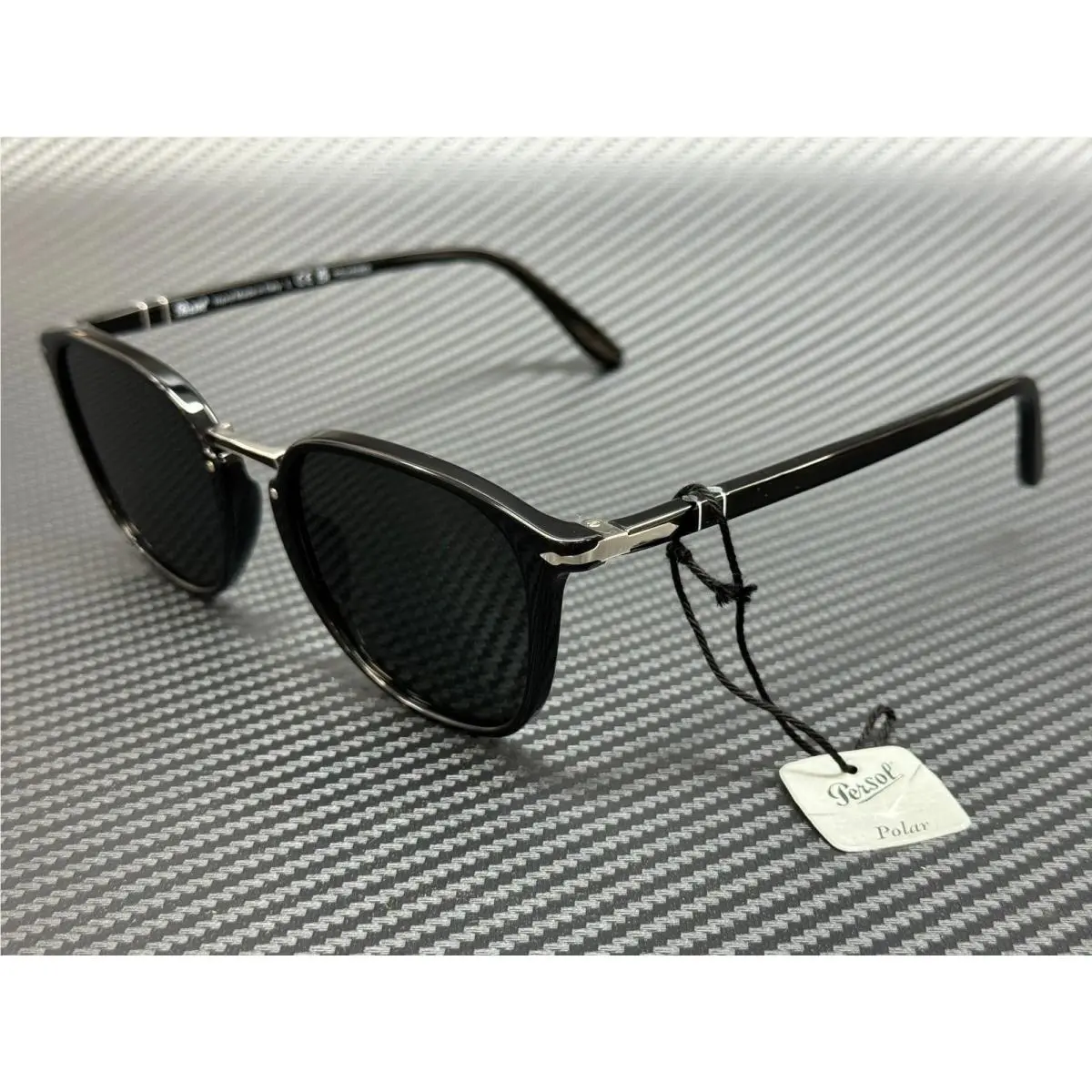PO3186S 95 58 Black Square Men`s 53 mm Polarized Sunglasses by Persol