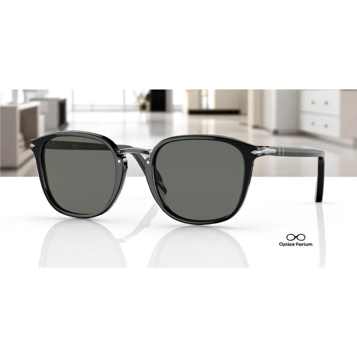 PO3186S 95 58 Black Green Polarized Polarized 53 mm Men`s Sunglasses by Persol