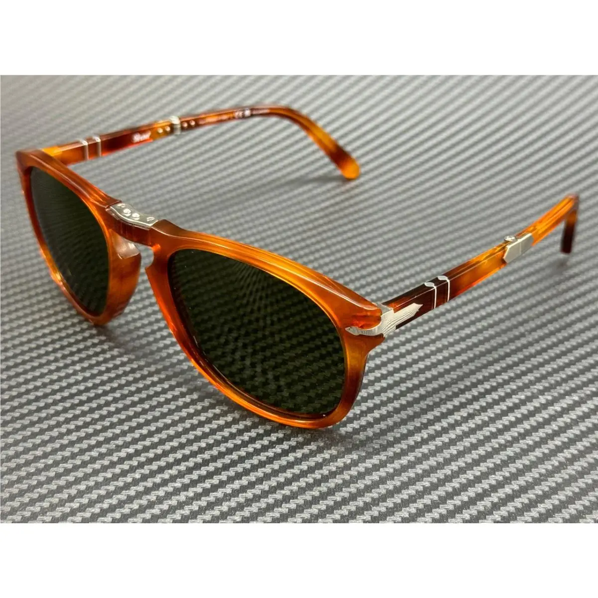 PO0714SM 96 P1 Terra Di Siena Green Polarized Steve Mcqueen 54 mm Sunglas by Persol