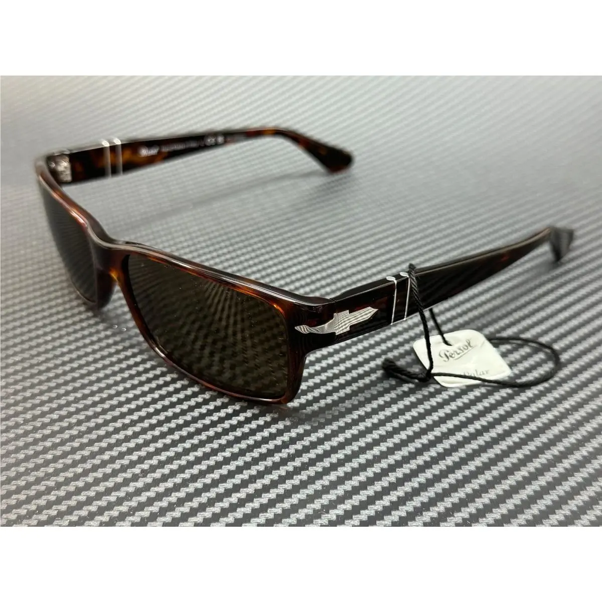 PO2803S 24 57 Havana Rectangle Men`s 58 mm Polarized Sunglasses by Persol