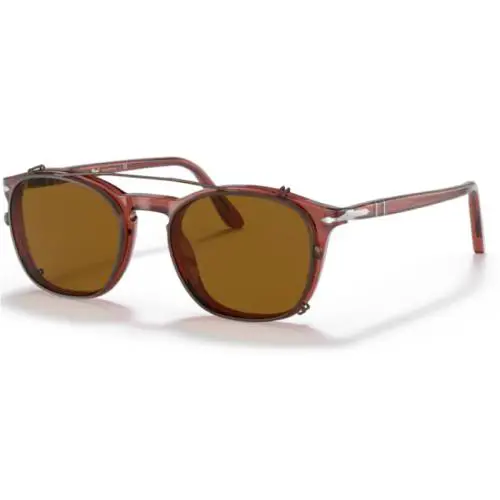 Persol 0PO3007C 962/83 Brown/polarized Brown Round 52mm Men`s Clip-ons