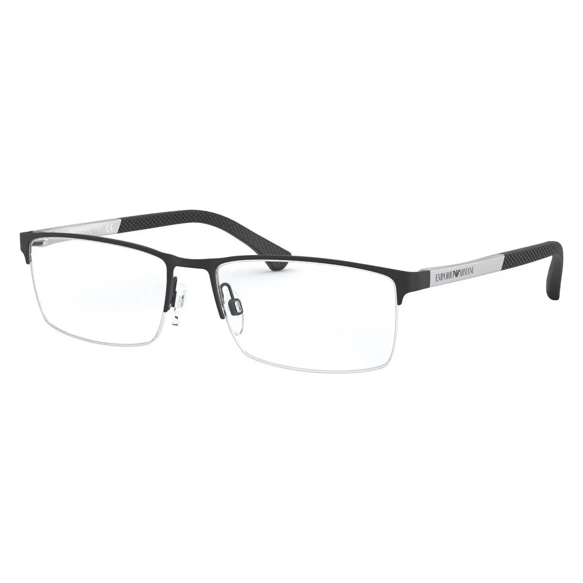 Emporio Armani Man Rectangle Eyeglasses EA1041 3094 Rubber Black 53mm