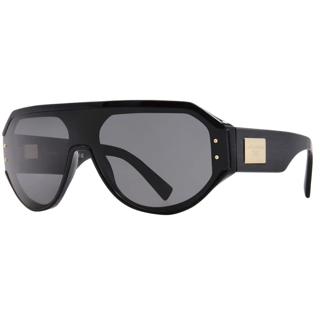 Dolce Gabbana DG4481 501/87 Sunglasses Men`s Black/dark Grey Shield Style 47mm