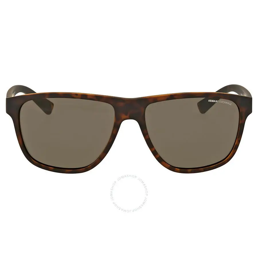 Armani Exchange Men`s Sunglasses AX4052 802973 Matte Tortoise/brown Lens Square