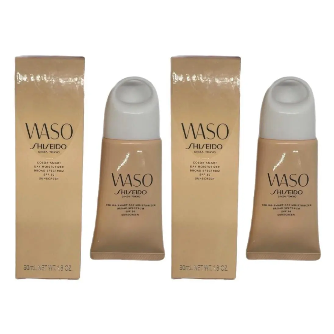 Lot of 2 Waso Shiseido Color-smart Day Moisturizer Spf 30 Sunscreen 1.8 oz