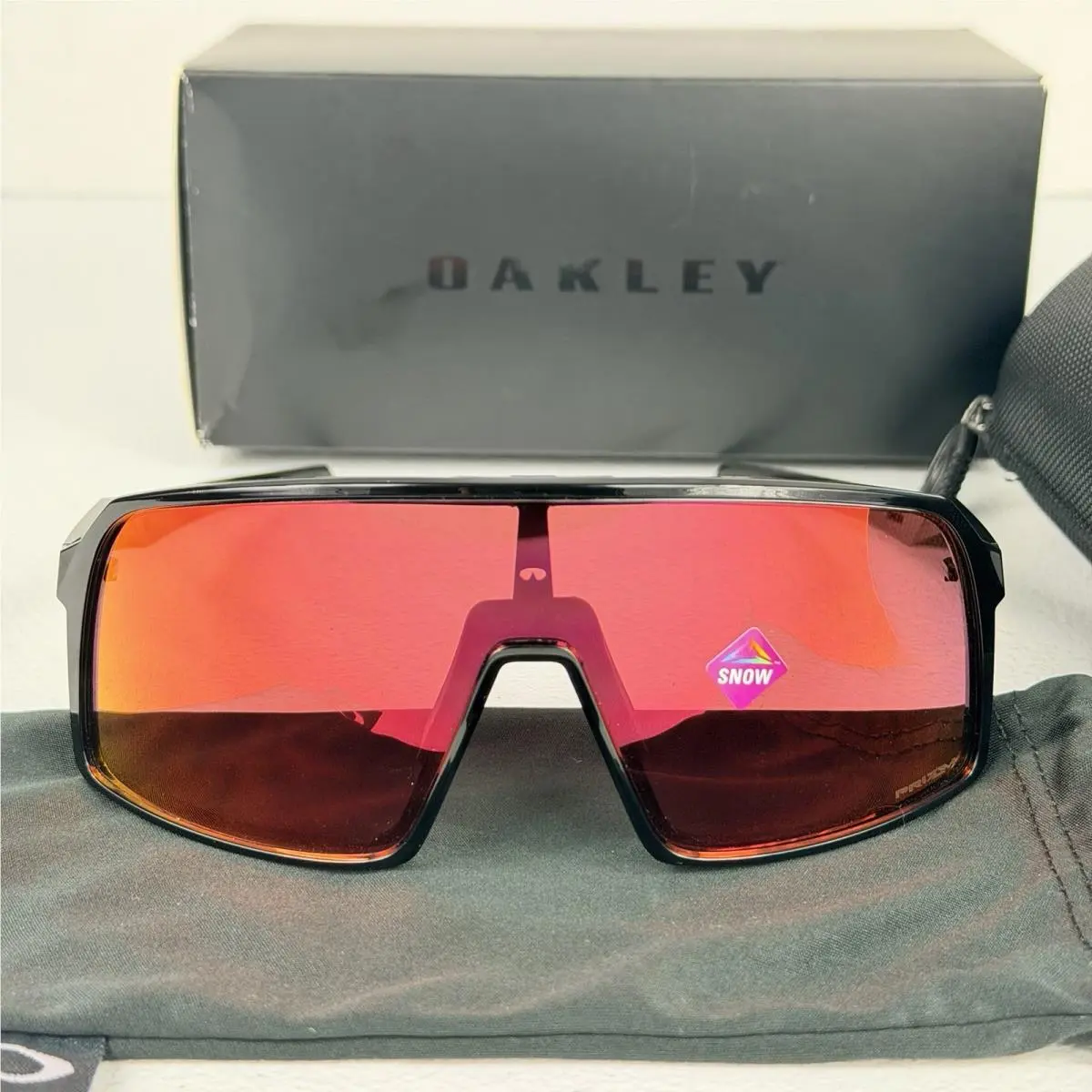 Sutro Shield Sunglasses OO9406-9237 Polished Black Prizm Field Red by Oakley
