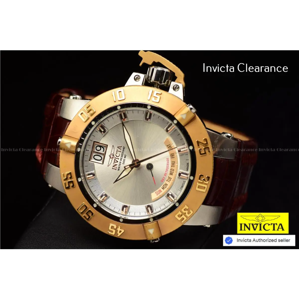 Invicta Subaqua Noma Iii Swiss Made Mens Quartz Silver Dial Rose Gold Tone Watch