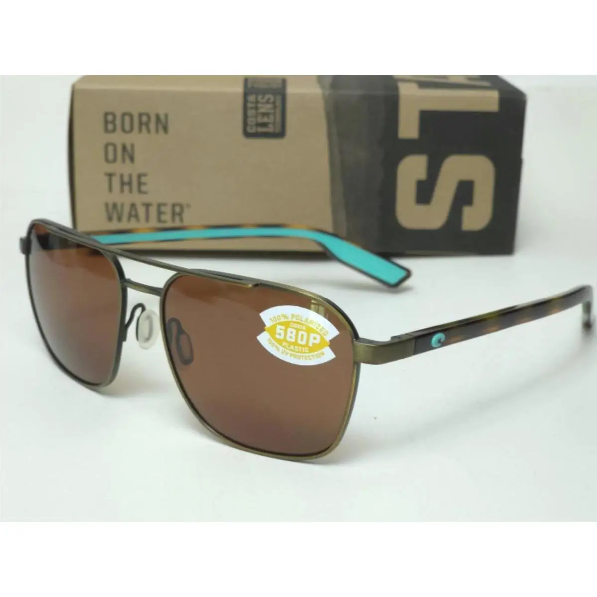 Costa Del Mar Wader Sunglasses Antique Gold Frame / Copper 580P Polarized Lens