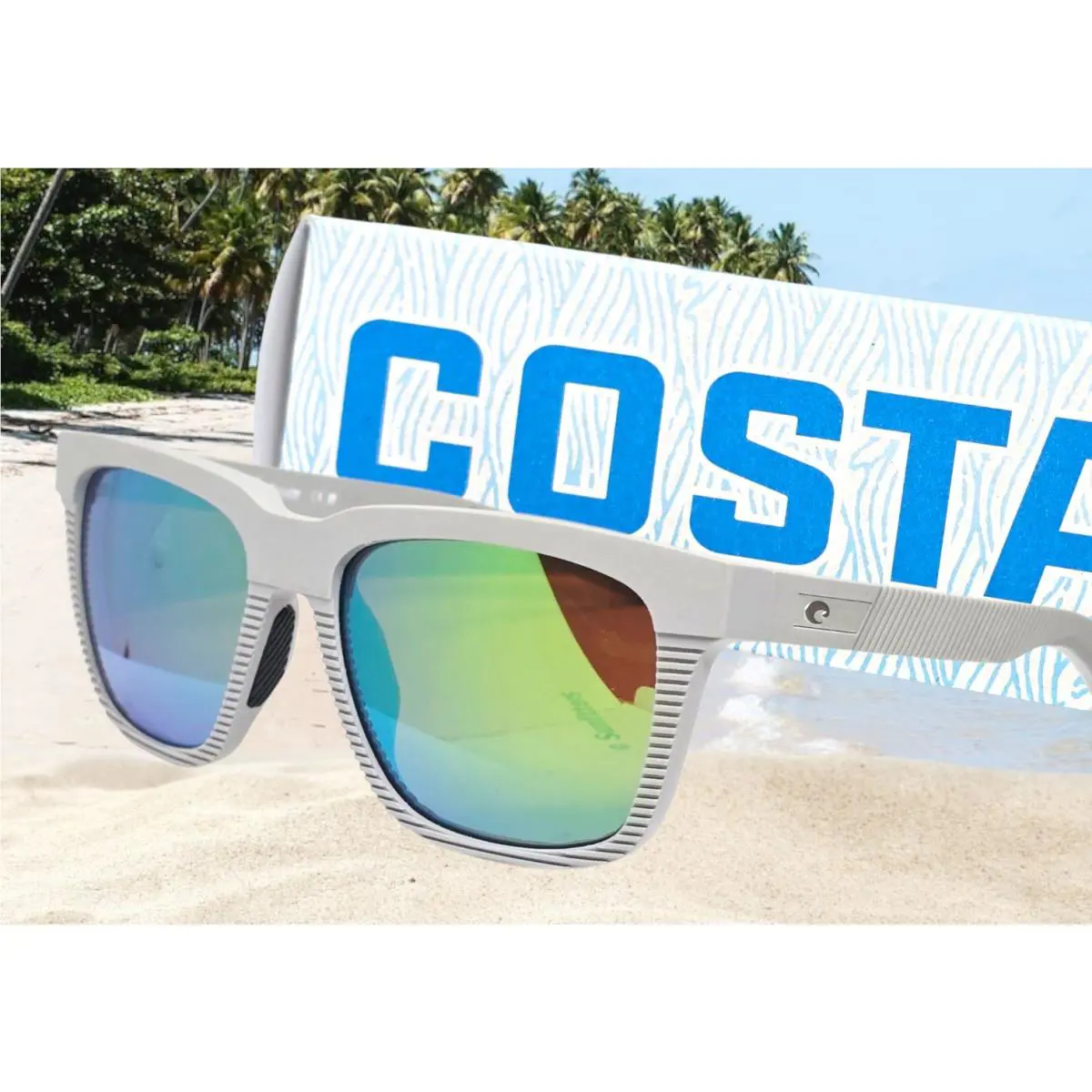 Costa Del Mar Net Light Gray/green Mirror Pescador Polarized 580G Sunglasses