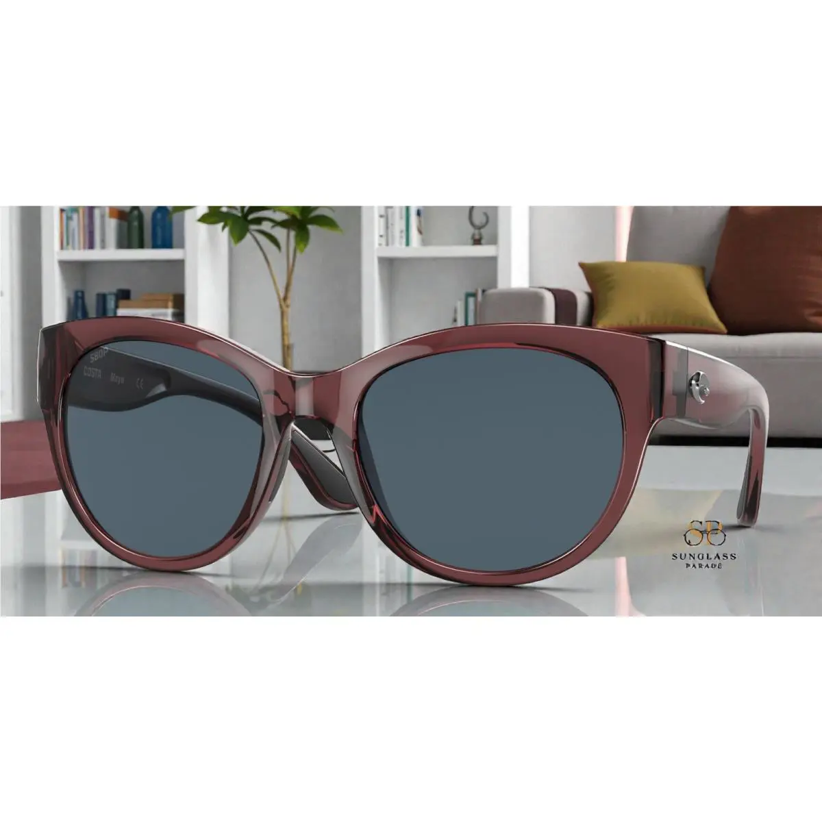 Costa 6S9011 05 Maya Urchin Crystal Gray 55mm Women`s Polarized Sunglasses 580P