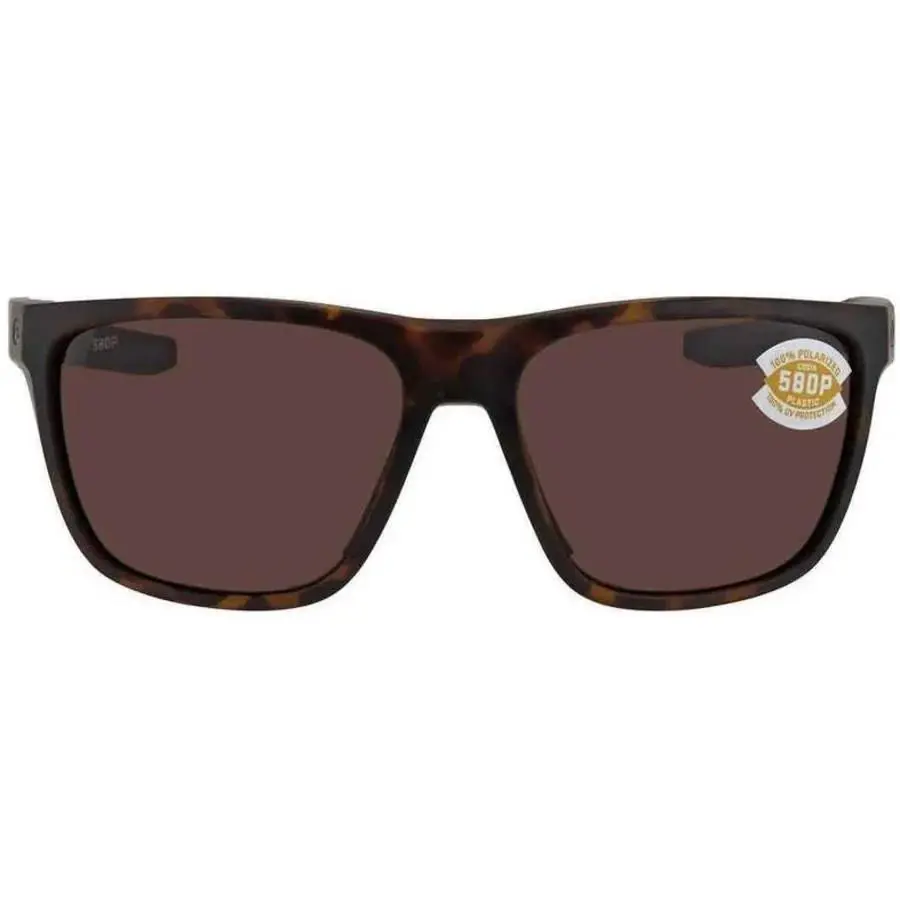 Costa Del Mar Ferg Matte Tortoise Square Nylon Unisex Sunglasses Frg 191 Ocp - Frame: Tortoise, Lens: Copper