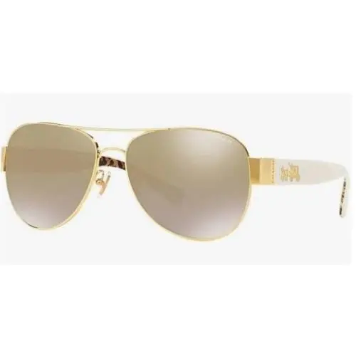 Coach HC7059 Sunglasses Gold/gold Mirrored Gradient 58 mm