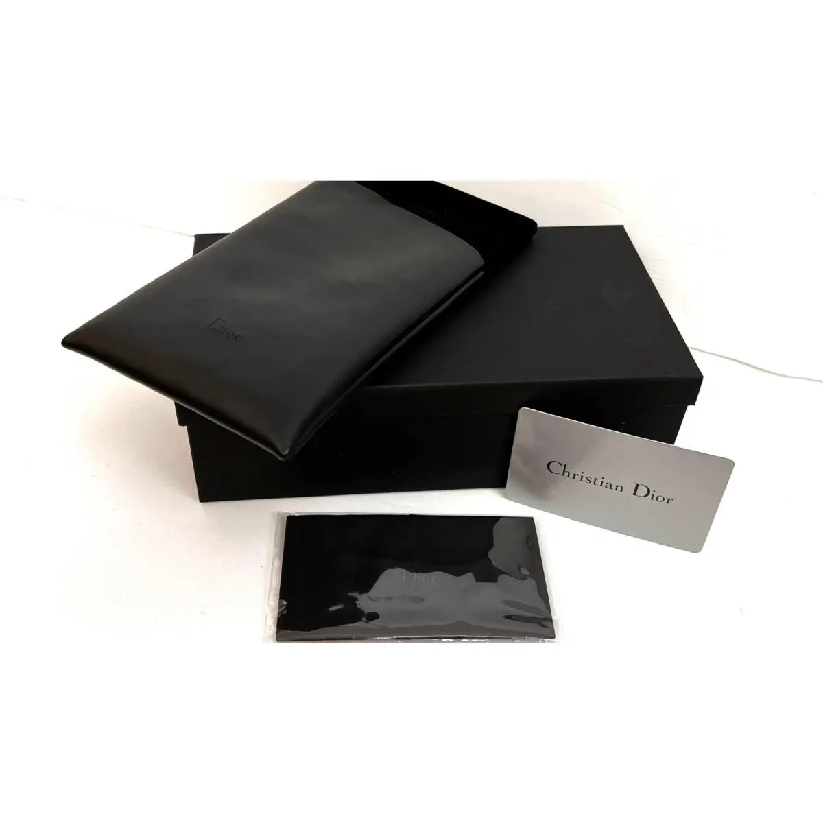 Christian Dior Black/grey Soft Sunglasses Case w Cleaning Cloth and Box 75