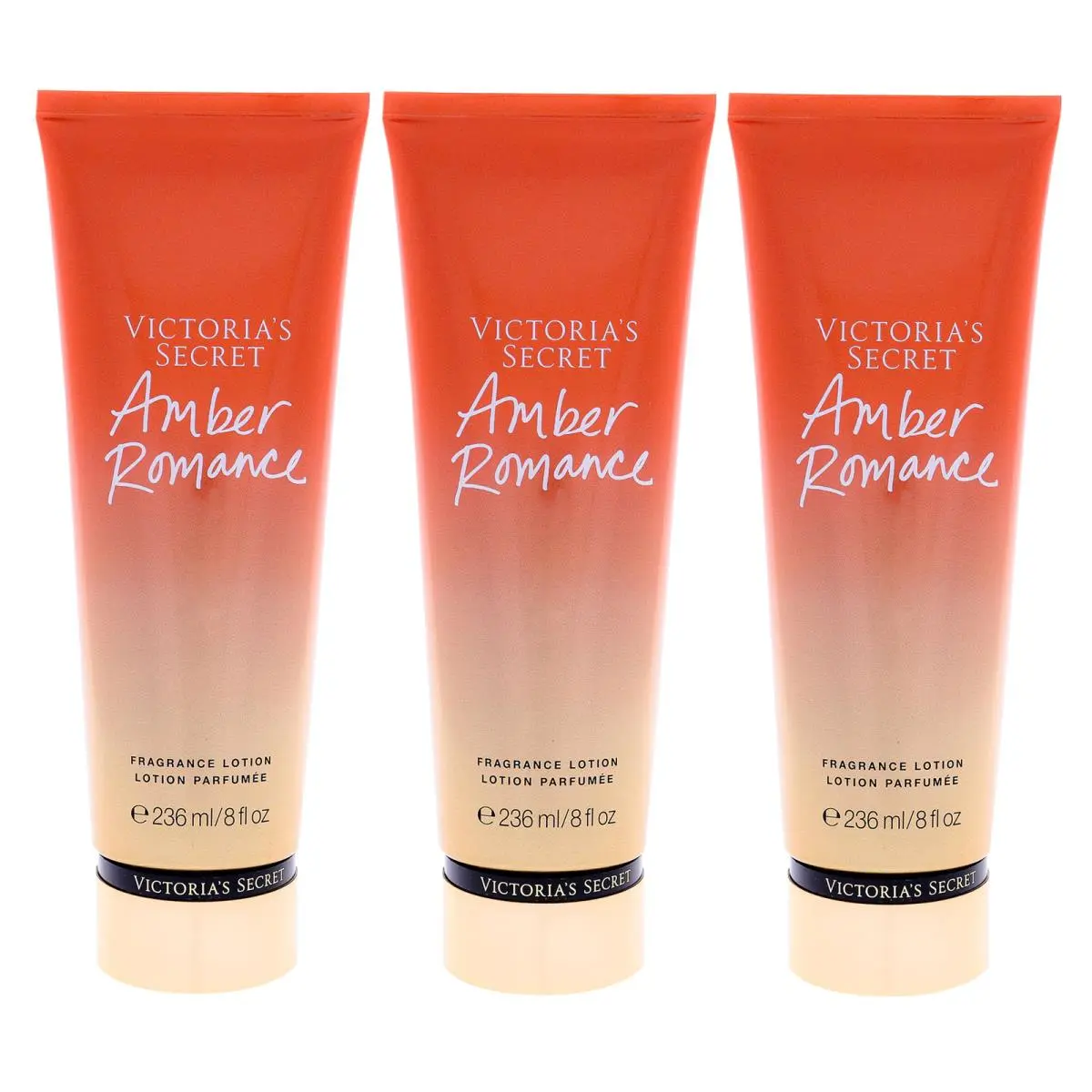 Victorias Secret Amber Romance Fragrance Body Lotion For Women- 8 oz - Pack of 3