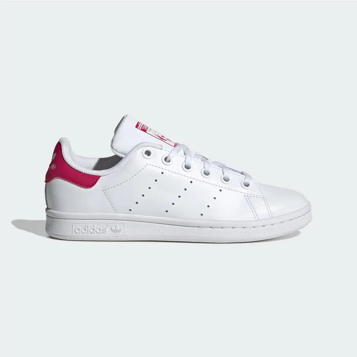 Adidas Stan Smith J Big Kid`s Size 6 Shoes White Bold Pink - B32703