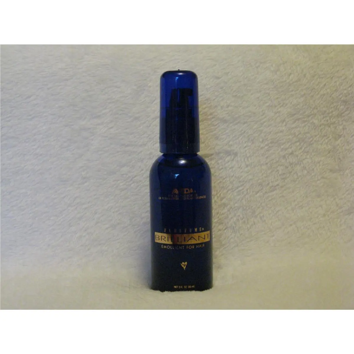 Aveda Purefume Brilliant Emollient For Hair 3oz Full Cobalt Blue Glass Very Rare