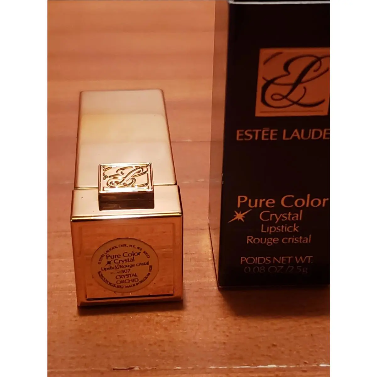 Estee Lauder Pure Color Crystal Lipstick Crystal Orchid 307 w Mirror Case LE