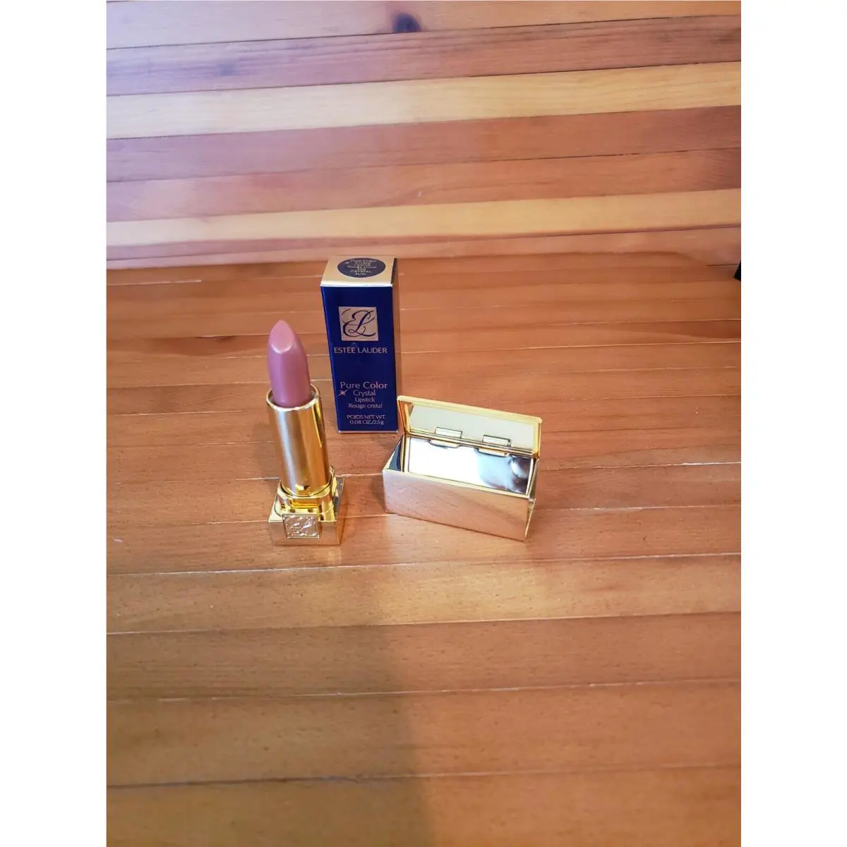 Estee Lauder Pure Color Crystal Lipstick Crystal Sun 308 w Mirror Case LE