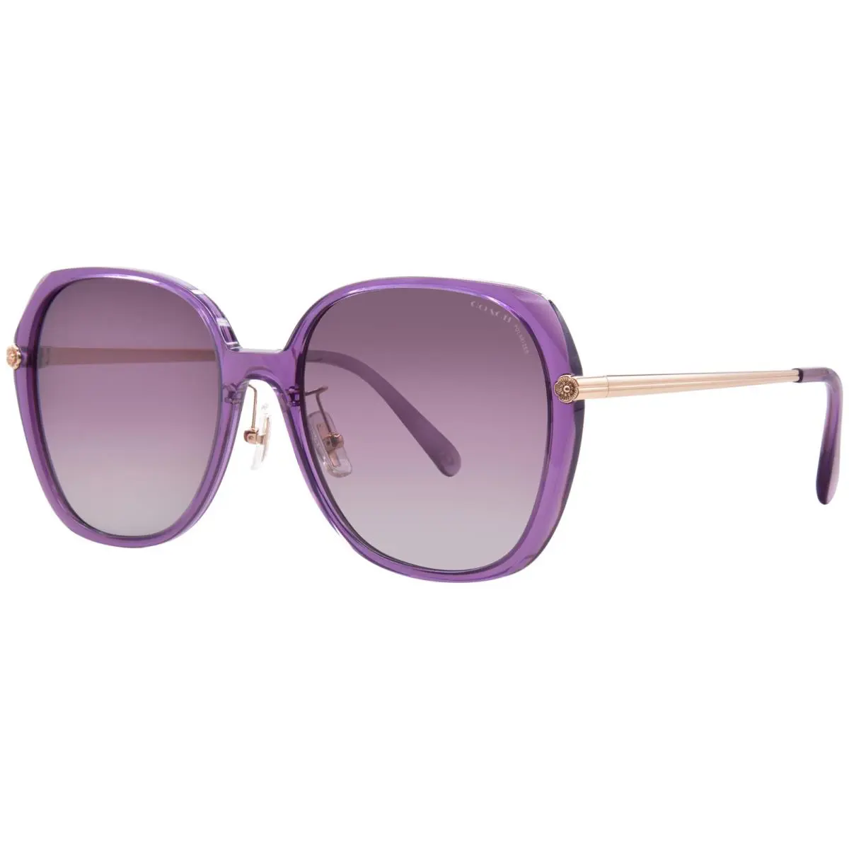 Coach CR636 HC8403D 582562 Sunglasses Women`s Purple/polarized Grey/purple 59mm