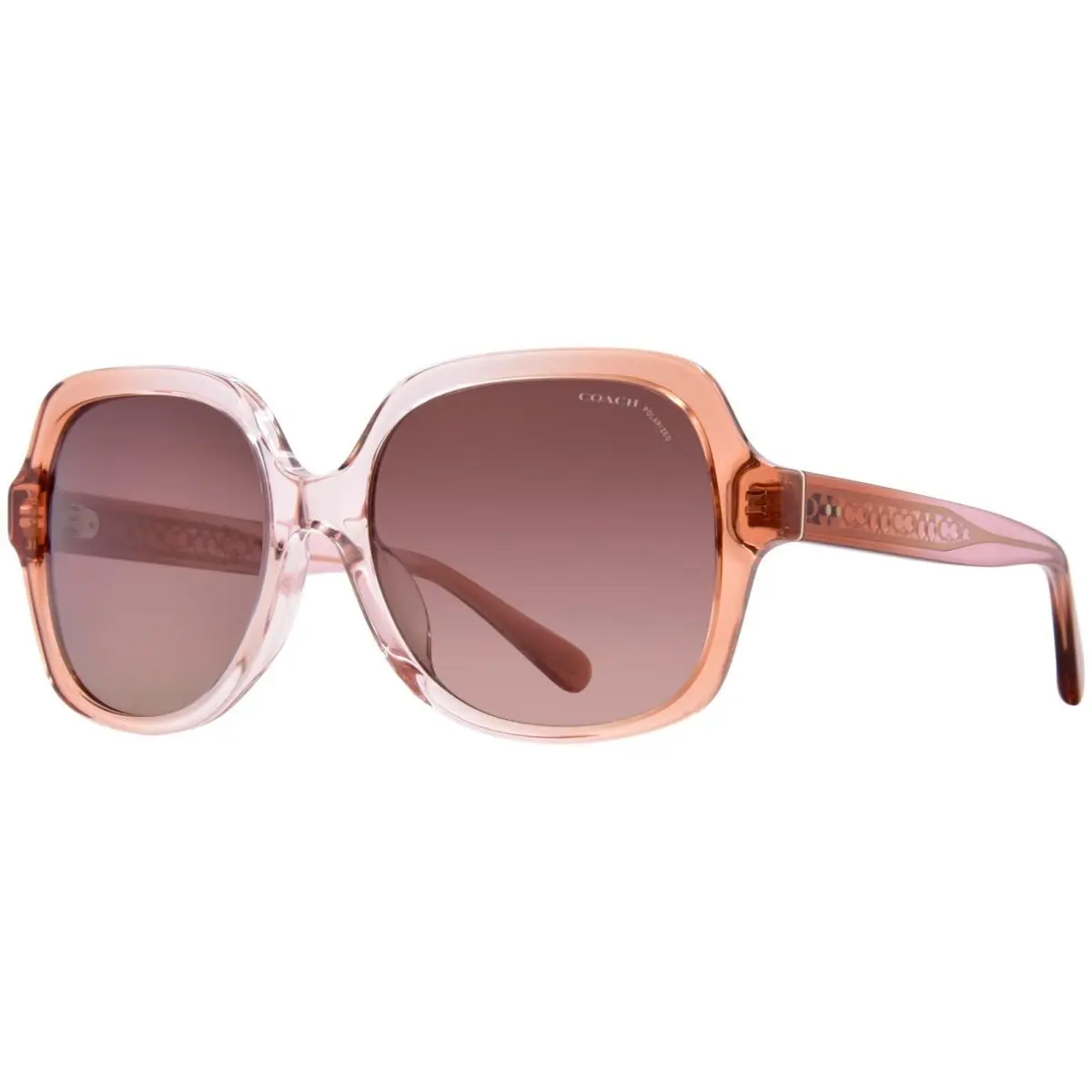 Coach CR614 HC8395U 5812T5 Sunglasses Women`s Saddle/rose/polarized Brown 54mm