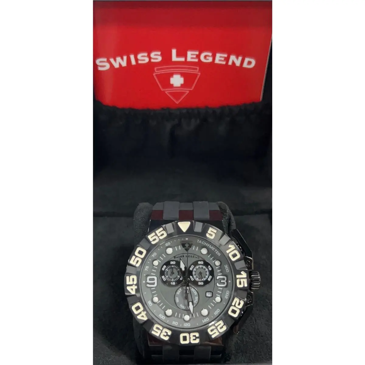 10125-BB-014 Challenger Analog Display Swiss Quartz Blck Watch by Swiss Legend