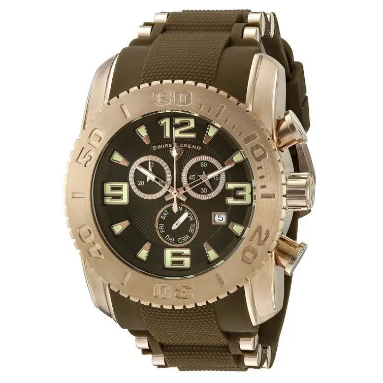 Swiss Legend Men`s 10070-YG-04-BRWS Commander Analog Display Quartz Brown Watch