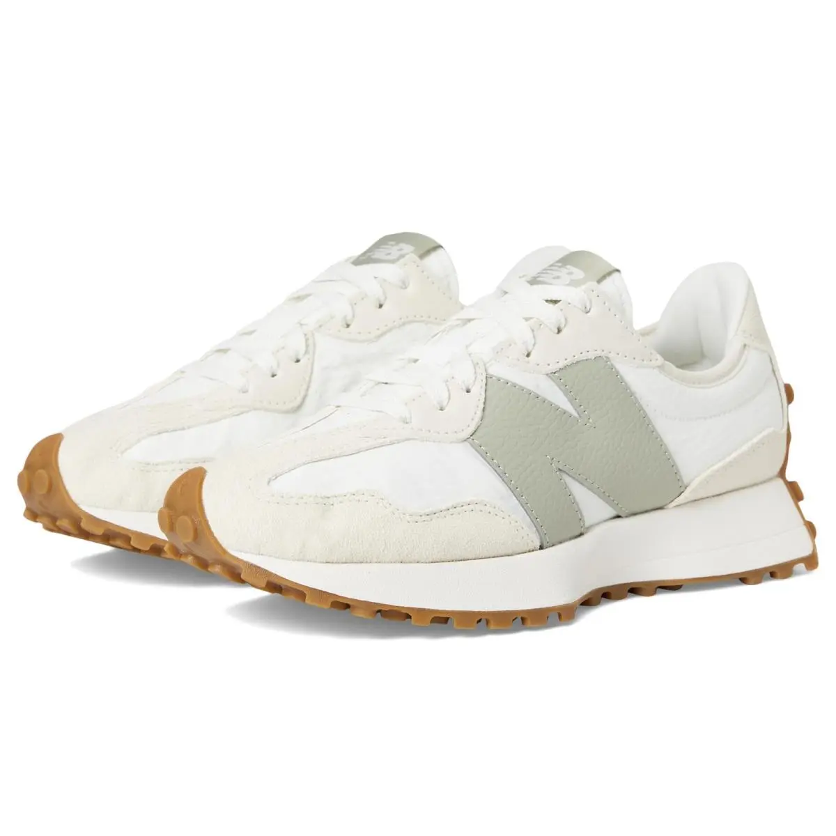 New Balance Women`s 327 Sneaker Linen/sea Salt/olivine 6