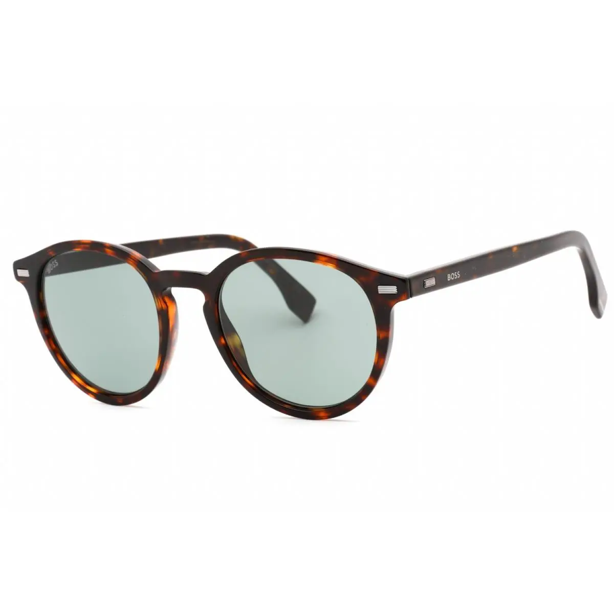 Hugo Boss HG 11365/S 0086 QT Round Dark Havana/green Sunglasses - Frame: Havana, Lens: Green