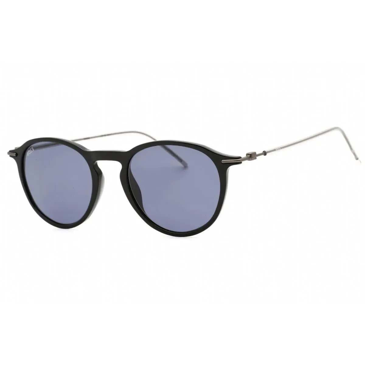 Hugo Boss HG 1309/S 0807 Round Shiny Black/blue Sunglasses - Frame: Black, Lens: Blue
