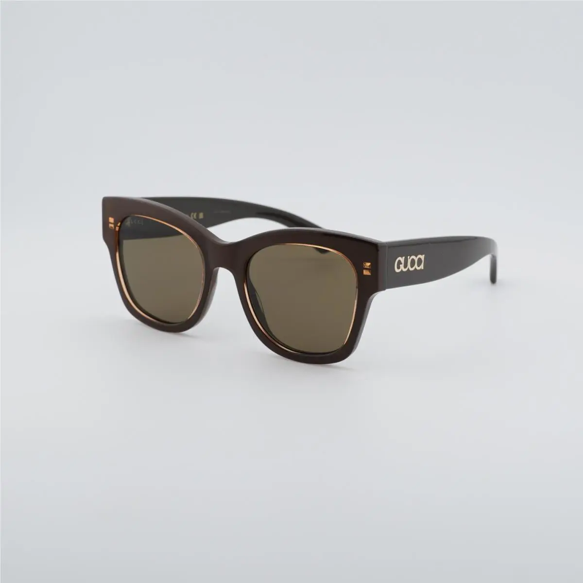 Gucci GG1789S 004 Shiny Bilayer Transparent Peach/solid Brown/brown