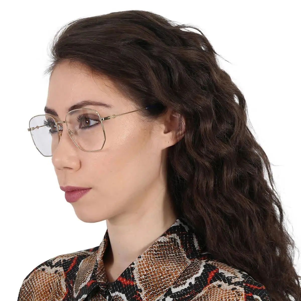 Gucci Demo Geometric Ladies Eyeglasses GG0396O 002 56 GG0396O 002 56